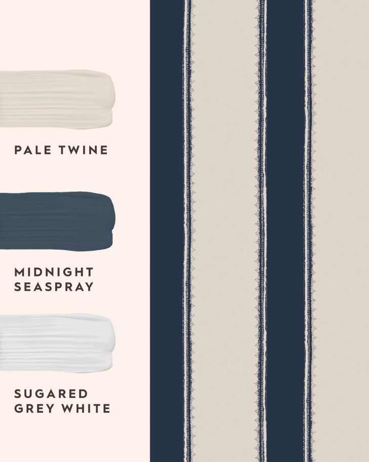 Denwick Stripe Midnight Seapsray Wallpaper Sample