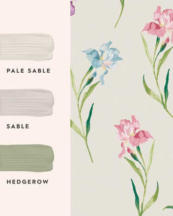 Hawling Irises Soft Natural Wallpaper Paint Coordinates