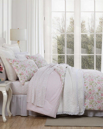 Morning Gloria Cotton Pink Comforter Set