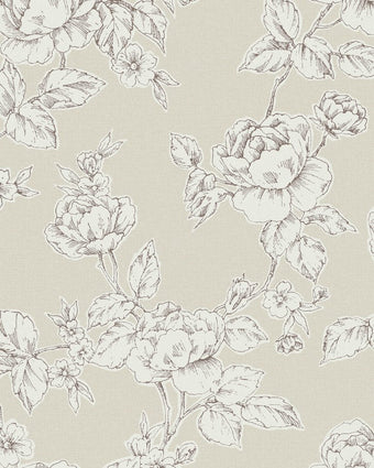 Pollington Roses Natural Wallpaper