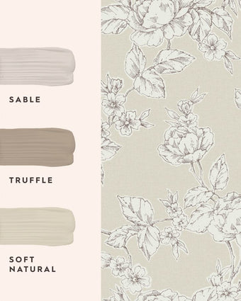 Pollington Roses Natural Wallpaper Paint Coordinates