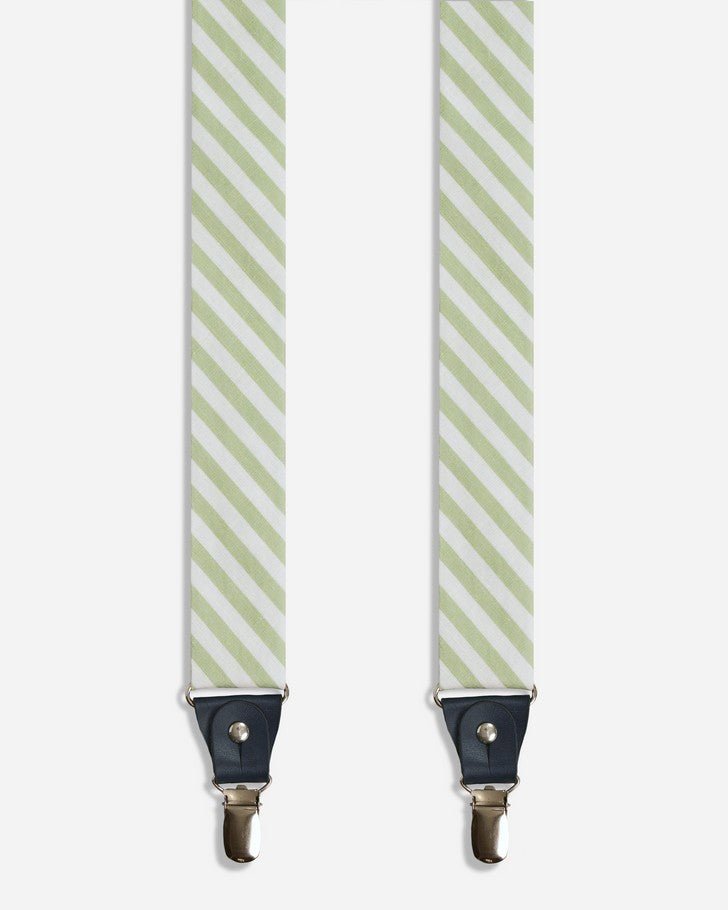 Striped Sage Green Suspenders