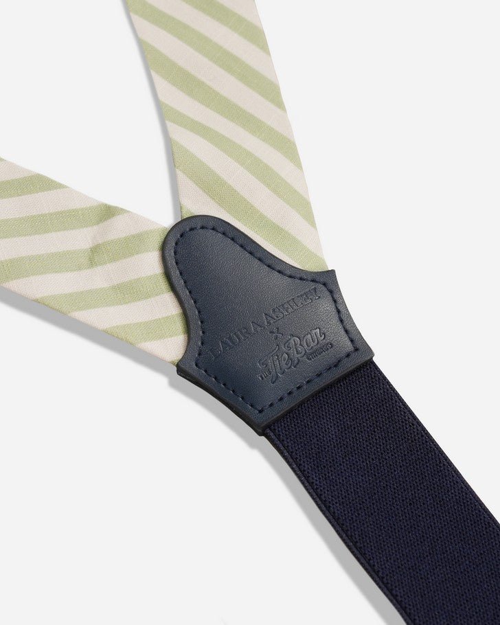 Striped Sage Green Suspenders