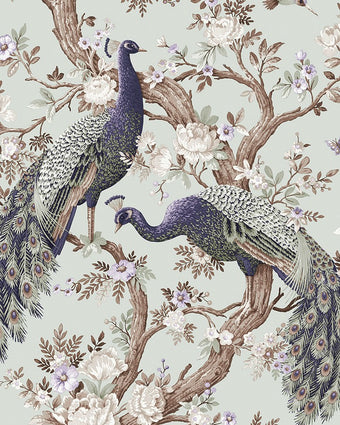 Belvedere Duck Egg Wallpaper - View of print