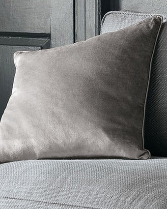 Nigella Pale Charcoal Velvet Cushion Close Up Detail
