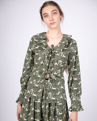 Abercastle Nia Blouse - Front view on model