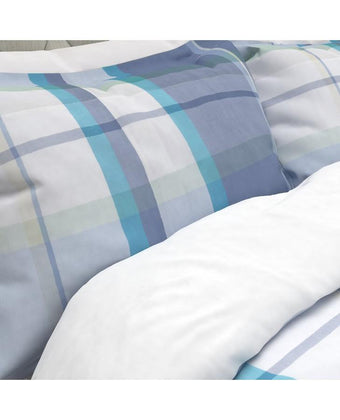 Aldridge Check Bluebell Blue Pillowcase - Laura Ashley