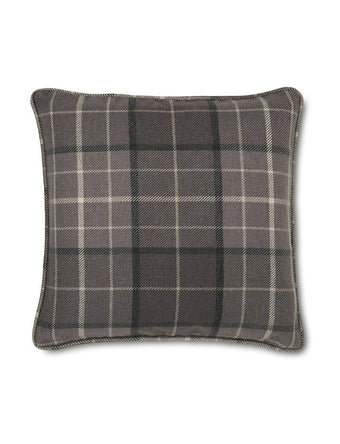 Alfriston Check Pale Charcoal Feather Cushion - Laura Ashley