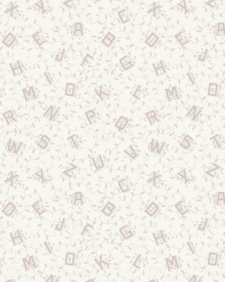 Alphabet Dove Grey Wallpaper - Close up view of wallpaper