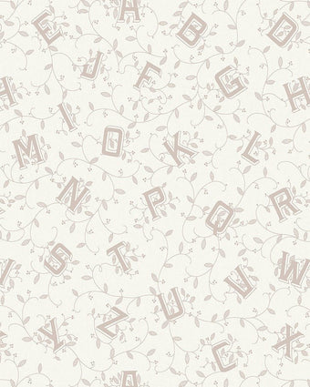 Alphabet Dove Grey Wallpaper - Close up view of wallpaper