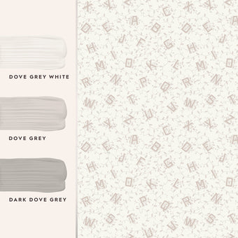 Alphabet Dove Grey Wallpaper - View of coordinating paint colors