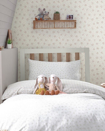 Alphabet Dove Grey Wallpaper - View of wallpaper on a wall