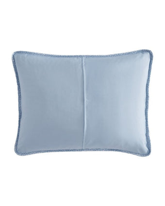 Amalia Microfiber Blue Quilt Set Back view of sham