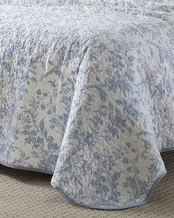 Amberley Soft Blue Quilt Set - Laura Ashley