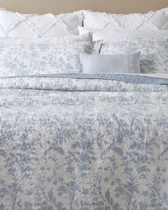 Amberley Soft Blue Quilt Set - Laura Ashley