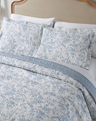 Amberley Soft Blue Quilt Set - Laura Ashley