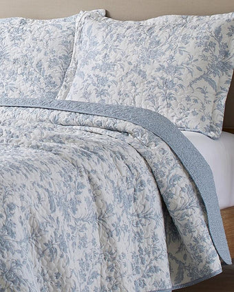 Amberley Soft Blue Quilt Set - Laura Ashley