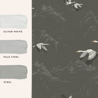 Animalia Dark Steel Wallpaper Sample - View of coordinating paint colors