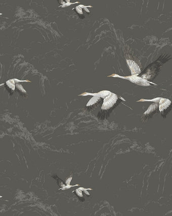 Animalia Dark Steel Wallpaper Sample - Laura Ashley