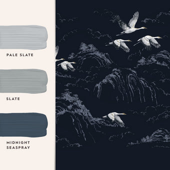 Animalia Midnight Mural - View of coordinating paint colors