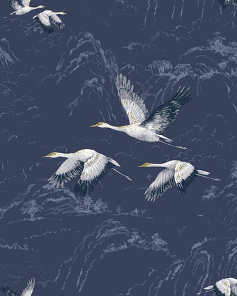 Animalia Midnight Wallpaper Sample - Laura Ashley