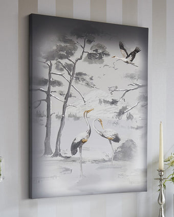 Animalia Printed Canvas Wall Art - Hanging on wall.