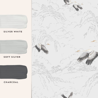 Animalia Silver Wallpaper Sample - View of coordinating paint colors