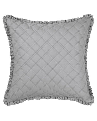 Annalise Floral Grey Duvet Cover Bonus Set - View of European sham