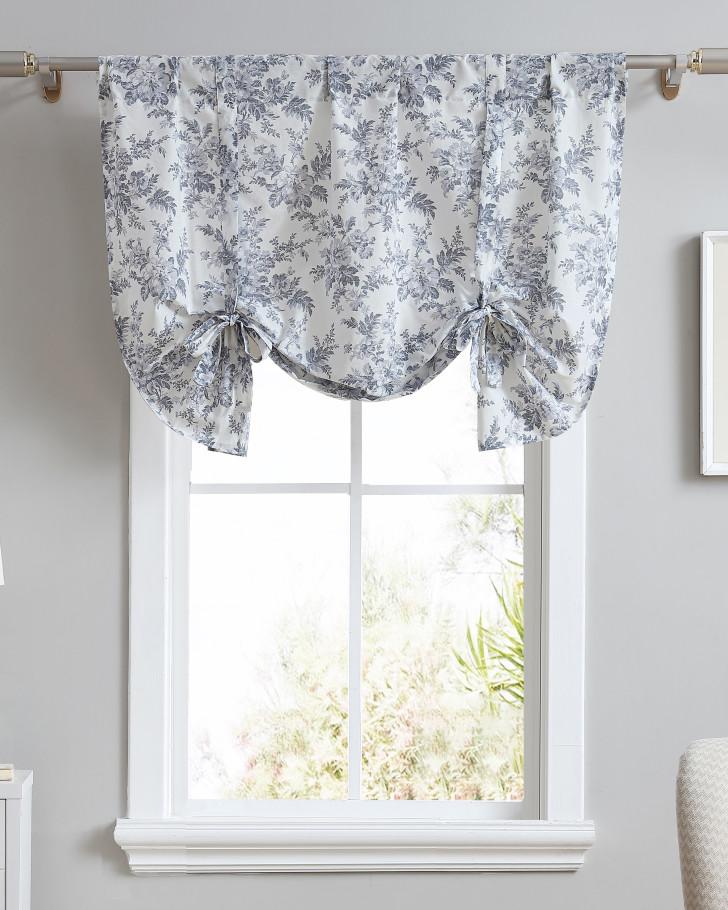 Annalise Floral Grey Tie Up Valance - Laura Ashley