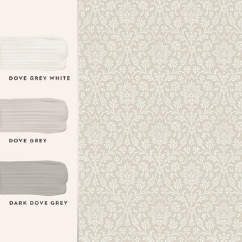 Annecy Dove Grey Wallpaper Sample - View of coordinating paint colors