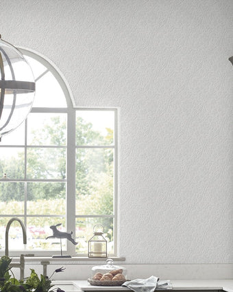 Annecy Paintable White Wallpaper Sample - Laura Ashley
