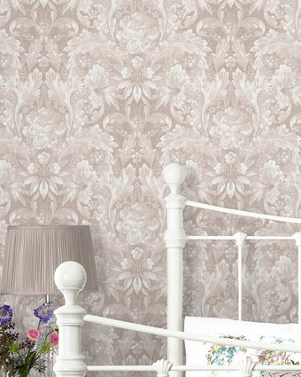Apolline Dove Grey Wallpaper - View of wallpaper on a wall