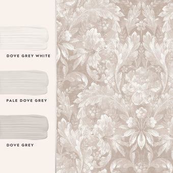 Apolline Dove Grey Wallpaper - View of available coordinating paint colors