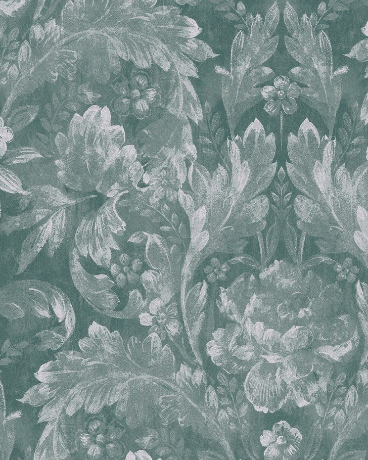 Apolline Jade Green Wallpaper - Close up view of wallpaper