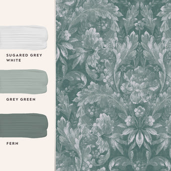 Apolline Jade Green Wallpaper - View of coordinating paint colors
