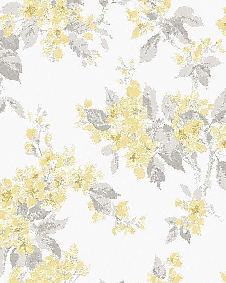 Apple Blossom Sunshine Wallpaper Sample - Laura Ashley