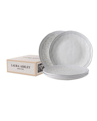 Artisan Set of 4 Dinner Plates  view of plates with gift box