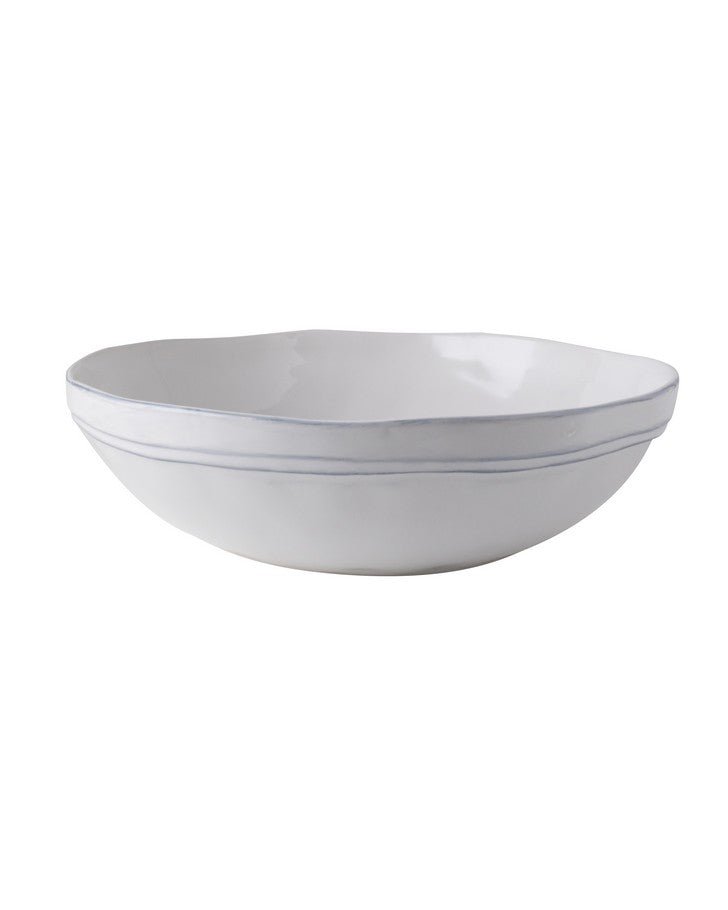 Artisan White Plain Serving Bowl side view of bowl