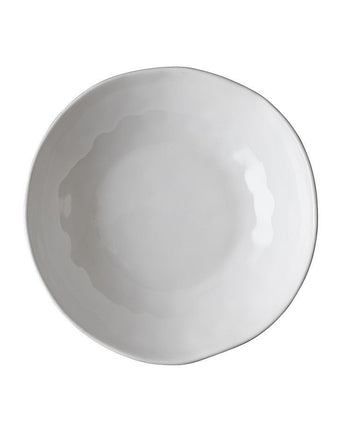 Artisan White Plain Serving Bowl view of bottom of bowl