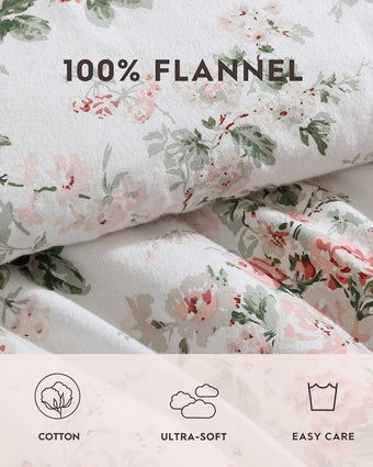 Ashfield Bright Red Cotton Flannel Reversible Comforter Set view of information about comforter