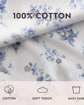 Audrey Grey Cotton Flannel Sheet Set view of information about sheet