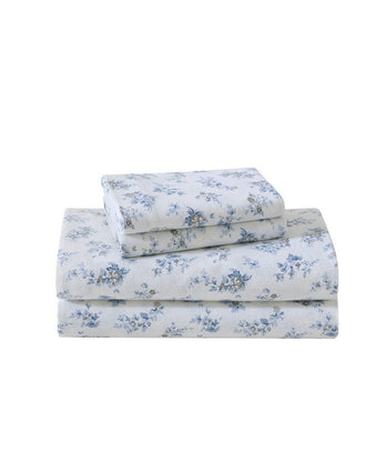 Audrey Grey Cotton Flannel Sheet Set sheets and pillowcases folded