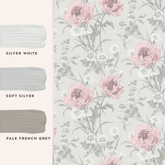 Aurelie Natural Wallpaper Sample - View of coordinating paint colors