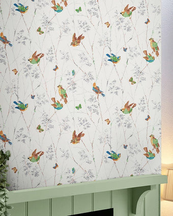 Aviary Natural Wallpaper - View of wallpaper on the wall