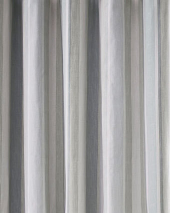 Awning Stripe Smoke Green Grommet Ready Made Curtains  - Close-up of stripe print