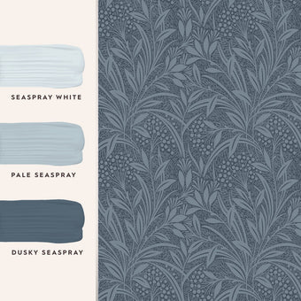 Barley Dusky Seaspray Wallpaper Sample - View of coordinating paint colors- 