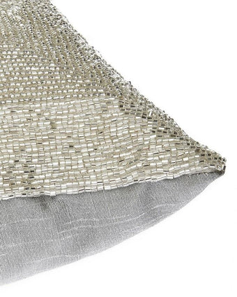 Beaded Silver Cushion Beading Detail