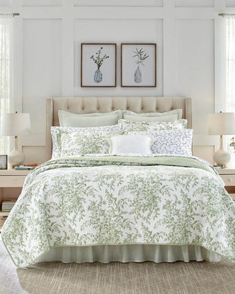 Bedford Green Quilt Set  - Front View