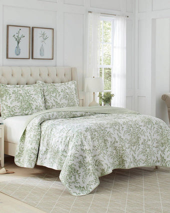Bedford Green Quilt Set - Side View