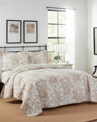 Bedford Mocha Quilt Set - Laura Ashley